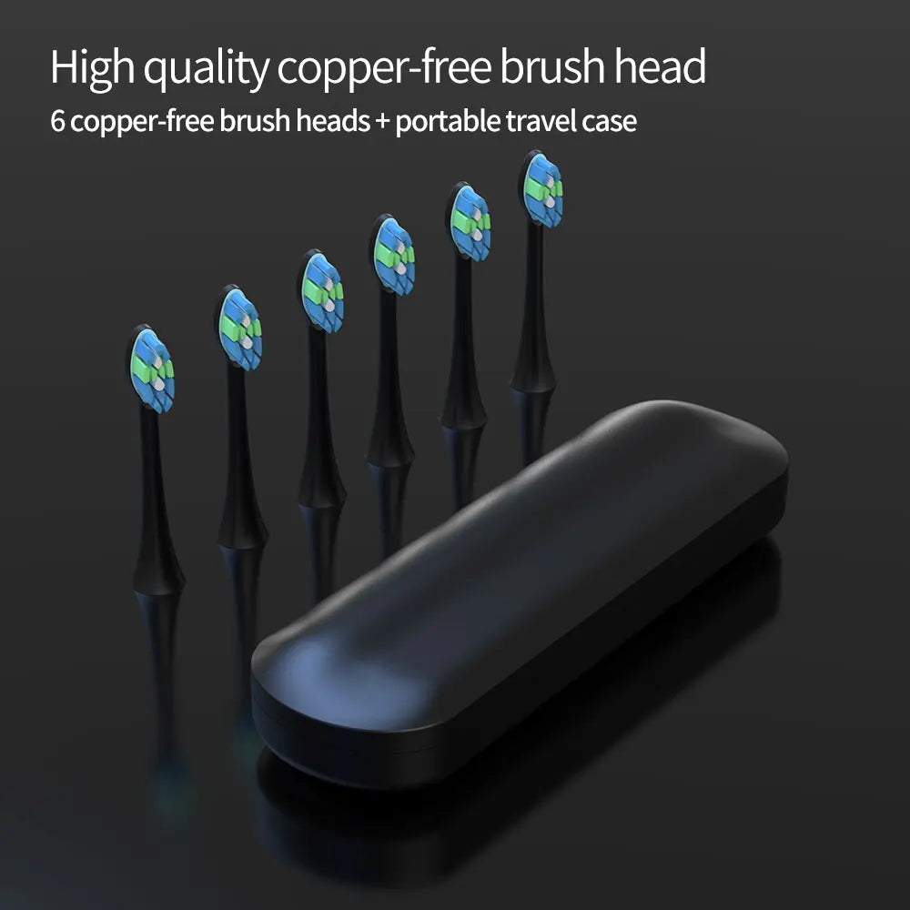 Sonic Electric Toothbrushes for Adults Smart TimerTeeth Whitening Toothbrush IPX7 Waterproof 6 Replaceable Heads Set