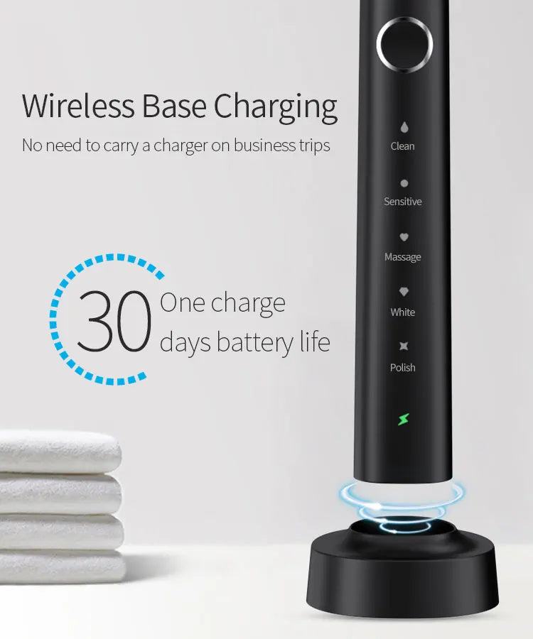 Sonic Electric Toothbrushes for Adults Smart TimerTeeth Whitening Toothbrush IPX7 Waterproof 6 Replaceable Heads Set